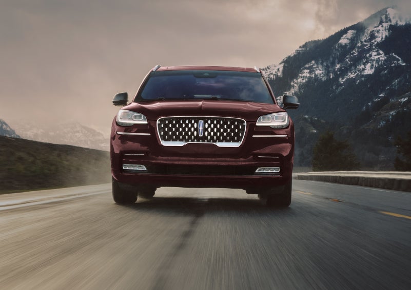 A 2024 Lincoln Aviator® SUV is shown in the Diamond Red exterior color. | Asheville Lincoln in Asheville NC
