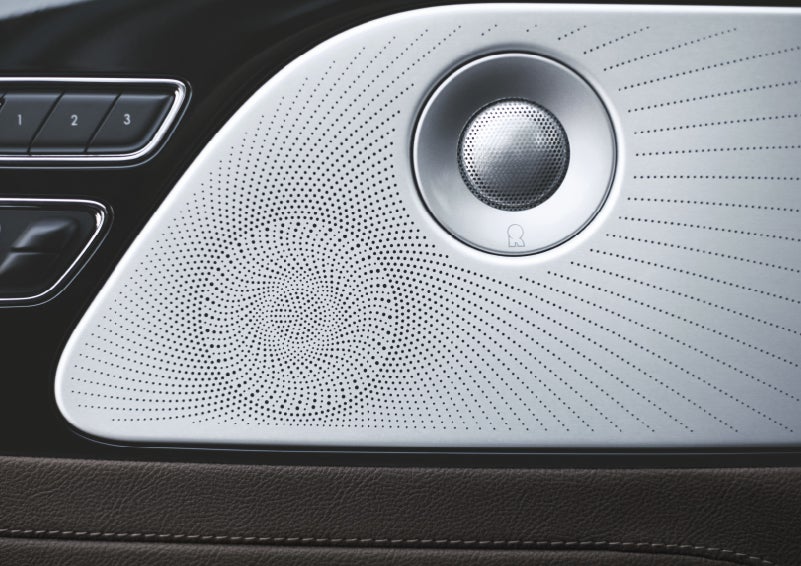Two speakers of the available audio system are shown in a 2024 Lincoln Aviator® SUV | Asheville Lincoln in Asheville NC