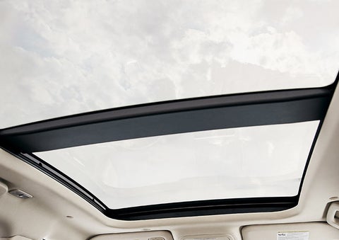 The available panoramic Vista Roof® is shown from inside a 2024 Lincoln Corsair® SUV.