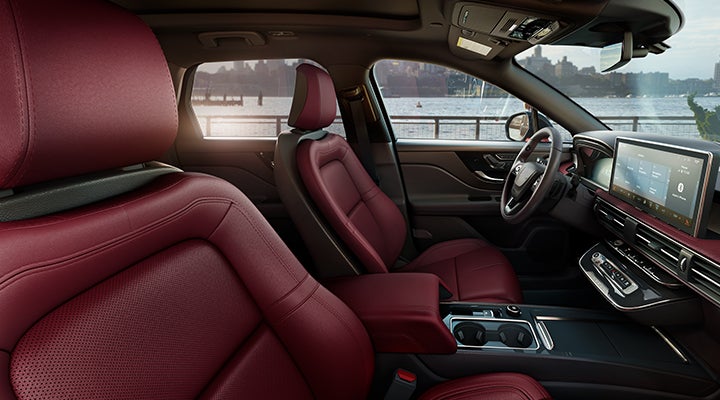 The available Perfect Position front seats in the 2024 Lincoln Corsair® SUV are shown. | Asheville Lincoln in Asheville NC