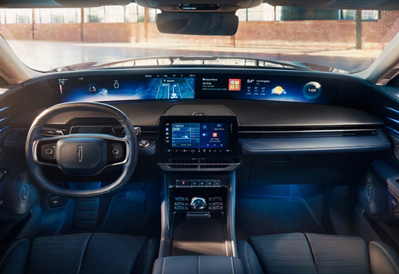 A large panoramic display is shown on the dashboard of a 2024 Lincoln Nautilus® SUV | Asheville Lincoln in Asheville NC