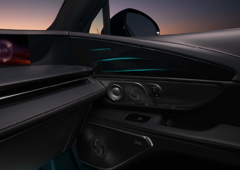 Selectable ambient lighting glows in the passenger door panel. | Asheville Lincoln in Asheville NC