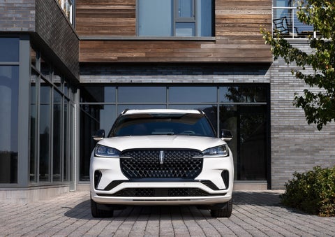 The front of a 2026 Lincoln Aviator® SUV is shown. | Asheville Lincoln in Asheville NC