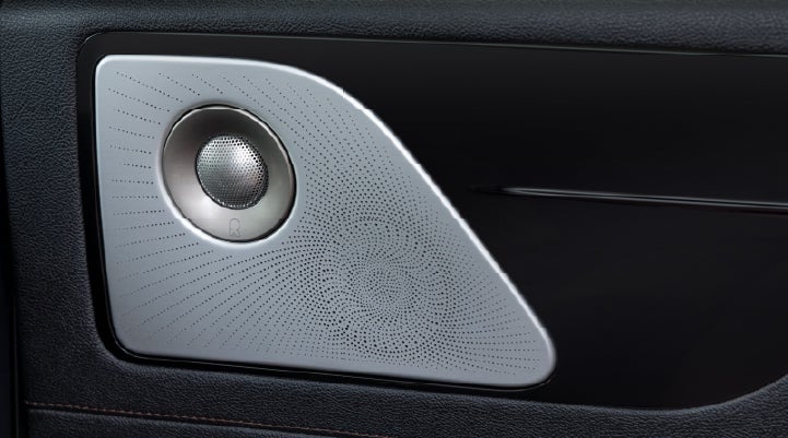 A close-up view of the available Revel® Ultima 3D Audio System. | Asheville Lincoln in Asheville NC