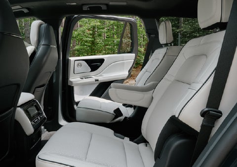 A side view of the second row with captain’s chairs in a 2027 Lincoln Aviator® Black Label™ SUV. | Asheville Lincoln in Asheville NC