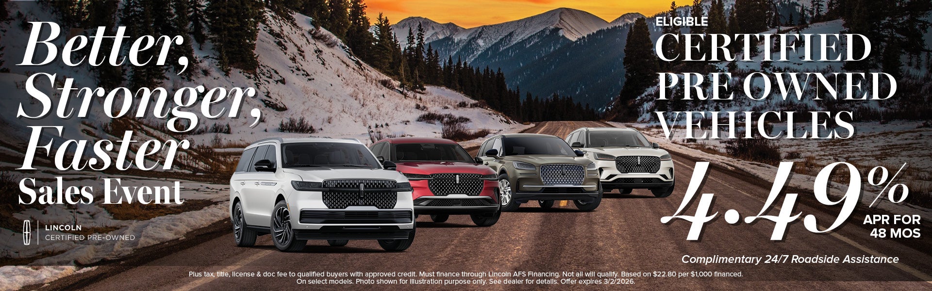 Certified Pre-Owned Vehicles Finance Offer