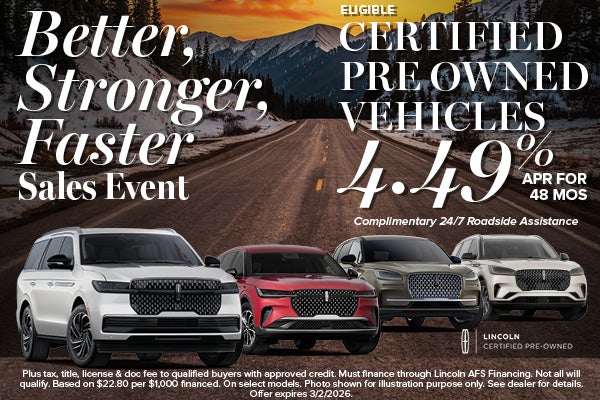 Certified Pre-Owned Vehicles Finance Offer