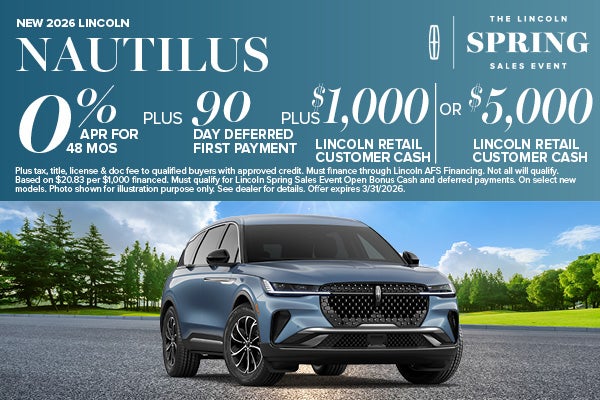 2026 Lincoln Nautilus Finance or Bonus Cash Offer