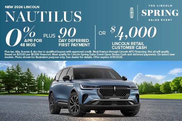 2026 Lincoln Nautilus Finance or Bonus Cash Offer