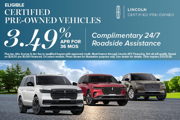 Certified Pre-Owned Vehicles Finance Offer