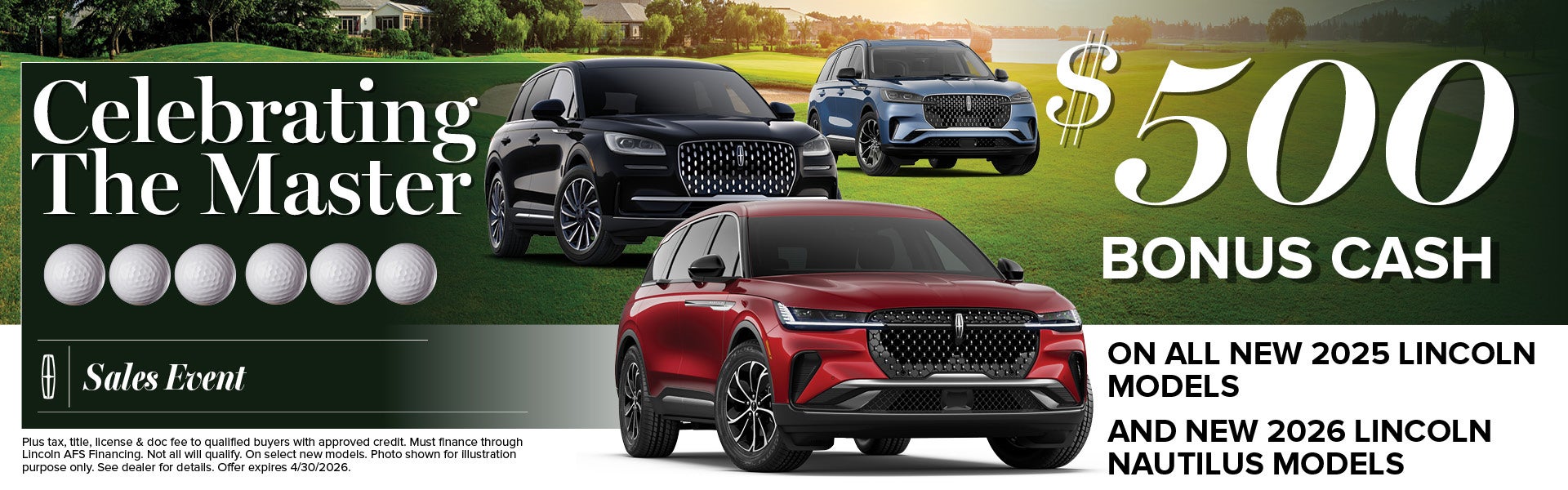 Bonus Cash on all New 2025 & 2026 Lincoln Models