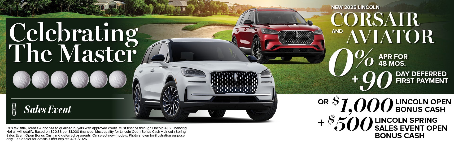 2025 Lincoln Corsair & Aviator Finance Offer