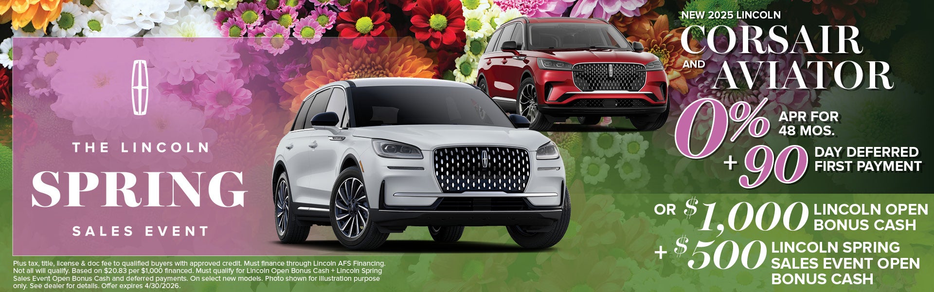 2025 Lincoln Corsair & Aviator Finance Offer