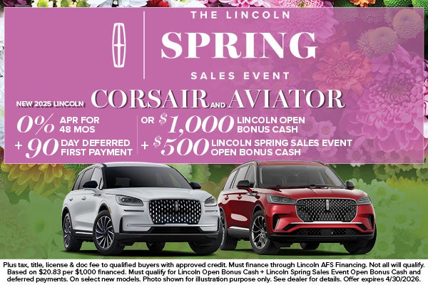 2025 Lincoln Corsair & Aviator Finance Offer