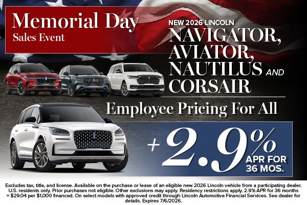 2026 Lincoln Models Special Pricing