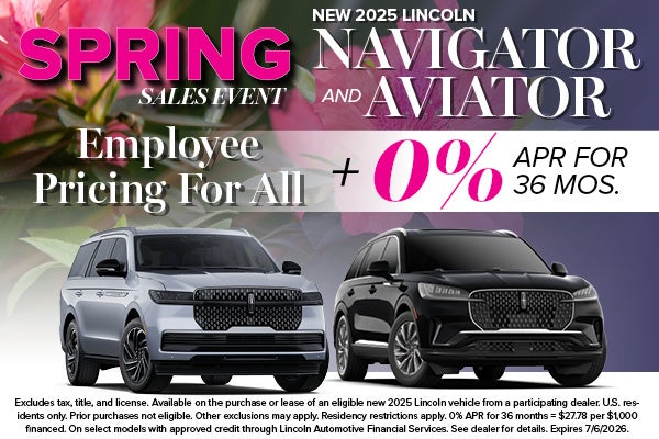 2025 Lincoln Navigator & Aviator Special Pricing