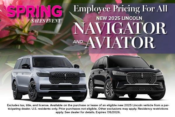 2025 Lincoln Navigator & Aviator Special Pricing