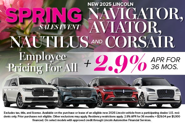 2026 Lincoln Models Special Pricing