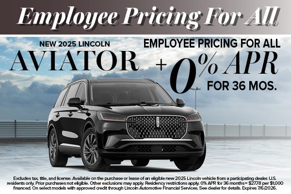 2025 Lincoln Aviator Special Pricing