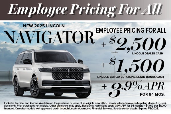 2025 Lincoln Navigator Special Pricing