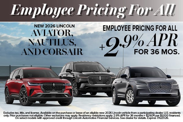 2026 Lincoln Models Special Pricing